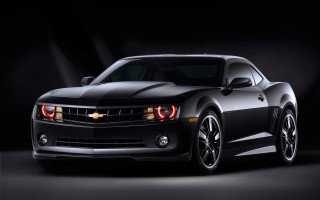 Black chevrolet camaro dark room - the side of the car free wallpaper