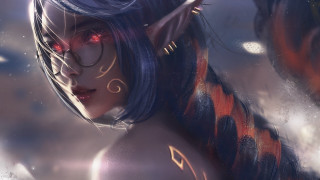 Blue haired dragon demon fantasy - a dragon free wallpaper