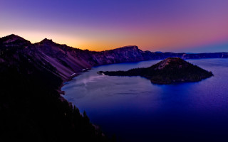 Lake mountains sunset purple blue - sky above free wallpaper for desktop