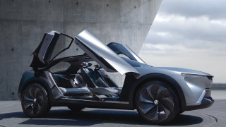 Futuristic car open doors concrete - a futuristic car free wallpaper for desktop