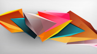 Colored shapes abstract geometry shadow - surreal design free wallpaper for desktop
