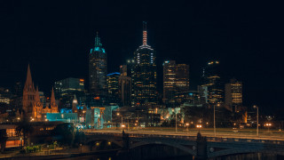 City skyline night bridge architecture - a city skyline free wallpaper