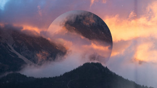 Mountain circle sky clouds matte - filip hodas free wallpaper for desktop