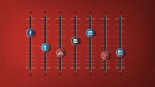 Red wall social icons pins - extreme free wallpaper