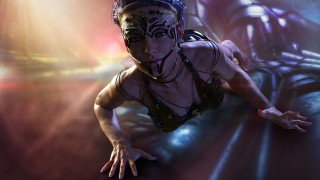 Painted woman cyberpunk fantasy biopunk - painted free wallpaper