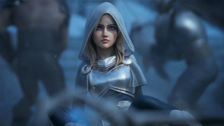 Silver hooded woman sword blonde - other woman free wallpaper