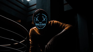 Glowing mask dark hoodie sinister - a black hoodie free wallpaper for desktop