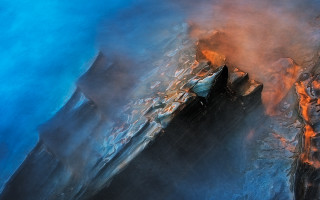 Boat fire cliff water abstract - a boat free wallpaper for desktop