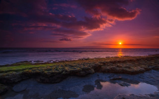 Sunset ocean rocky shore mystical - mystical free wallpaper