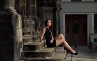 Gothic fashion stairs black dress - a set of stairs free wallpaper