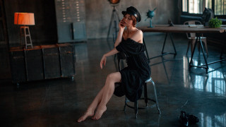 Elina karimova fashion impressionist sitting - a lamp free wallpaper for desktop