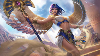 Fantasy egyptian heroine sword bird - egyptian art free wallpaper