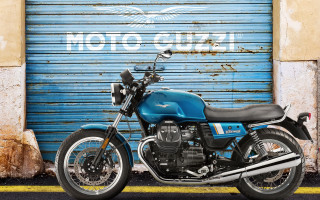 Blue motorcycle garage logo jigsaw - a garage door free wallpaper