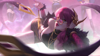 Purple hair glasses bed mirror - autodestructive art free wallpaper