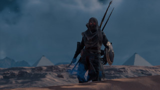 Desert mountain armor sword shield - daryush shokof free wallpaper