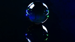 Blue green bubble reflection holography - path free wallpaper