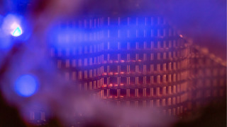 Holographic building blue light blurry - anni alber free wallpaper for desktop