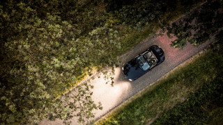 Car forest night tilt shift - a dirt road next free wallpaper