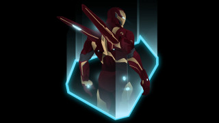 Ironman glowing sword vector deconstructivism - 2 d game art free wallpaper for desktop