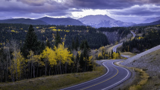 Winding road forest mountains clouds - ansel adams free wallpaper for desktop