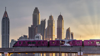 Train bridge city sunset futurism - a sunbeam free wallpaper
