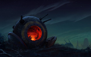 Glowing mysterious astronaut night sky - alejandro burdisio free wallpaper for desktop