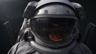 Skull astronaut speakers galaxy earth - a man in a space suit free wallpaper