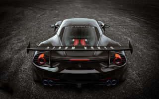 Black sports car red taillight 2 - a number plate free wallpaper