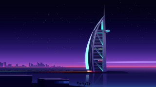 Tall building spire night city 2 - liam brazier free wallpaper