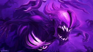 Purple monster fire glowing teeth - sharp free wallpaper