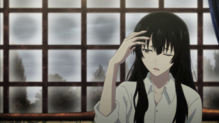 Girl looking window sad white - long black hair free wallpaper