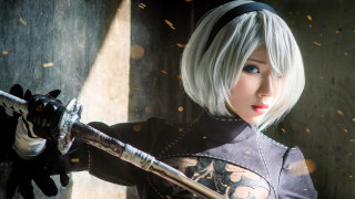 Neogeo photorealistic cosplay weapon blindfold - a sword in a room free wallpaper