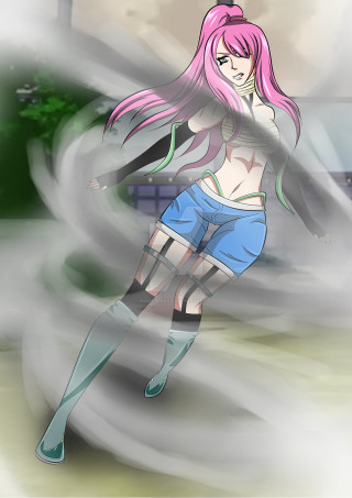Girl pink hair blue shorts - mist free wallpaper for mobile
