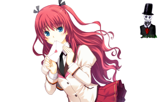 Girl pink hair tie holding - a piece of paper free wallpaper for desktop