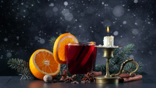 Candle orange slices still life - a candle free wallpaper for desktop