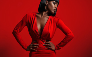 Woman red dress hands hips 2 - chinwe chukwuogoroy free wallpaper for desktop