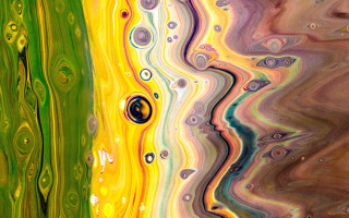 Multicolored liquid black dot green - frances jetter free wallpaper