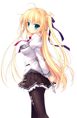 Blonde girl school uniform pantyhose - black skirt free wallpaper for mobile