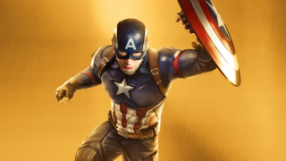 Captain america shield armor military 2 - a yellow background behind free wallpaper for desktop