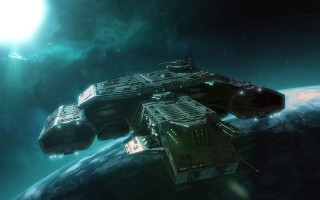 Space station over planet bright - the air over a planet free wallpaper