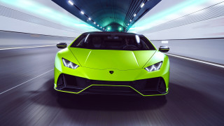 Green sports car tunnel city 2 - the front free wallpaper