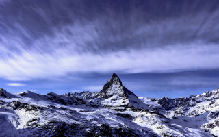 Mountain range snowy peak blue - a few snow free wallpaper