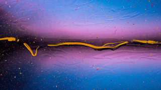Yellow line water blue surface - christian w. staudinger free wallpaper