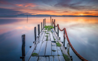 Dock rope sunset sky puzzle - a colorful sky in the background free wallpaper