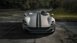 Silver sports car forest hill - free cars wallpaper