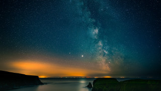 Night sky stars boat hill - a night sky free wallpaper