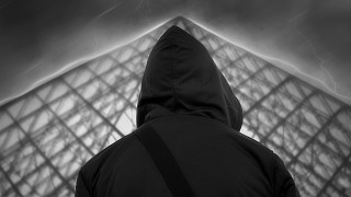 Hooded person pyramid lightning matte - a lightning bolt free wallpaper