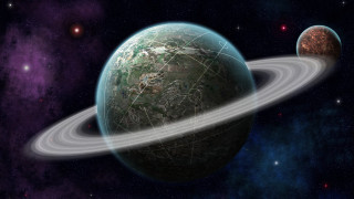 Planet ring star background space - a star in the background free wallpaper