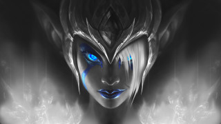 Blue eyes smoke background glowing - free anime wallpaper for desktop