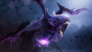 Demonic creature glowing purple claws - free halloween wallpaper for desktop